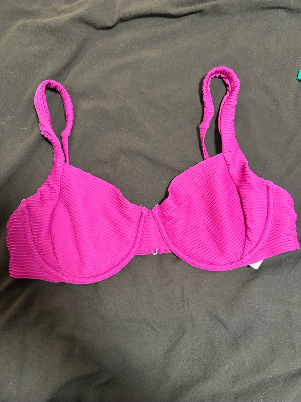 Abercrombie & Fitch Ribbed Magenta Underwire Bikini Top